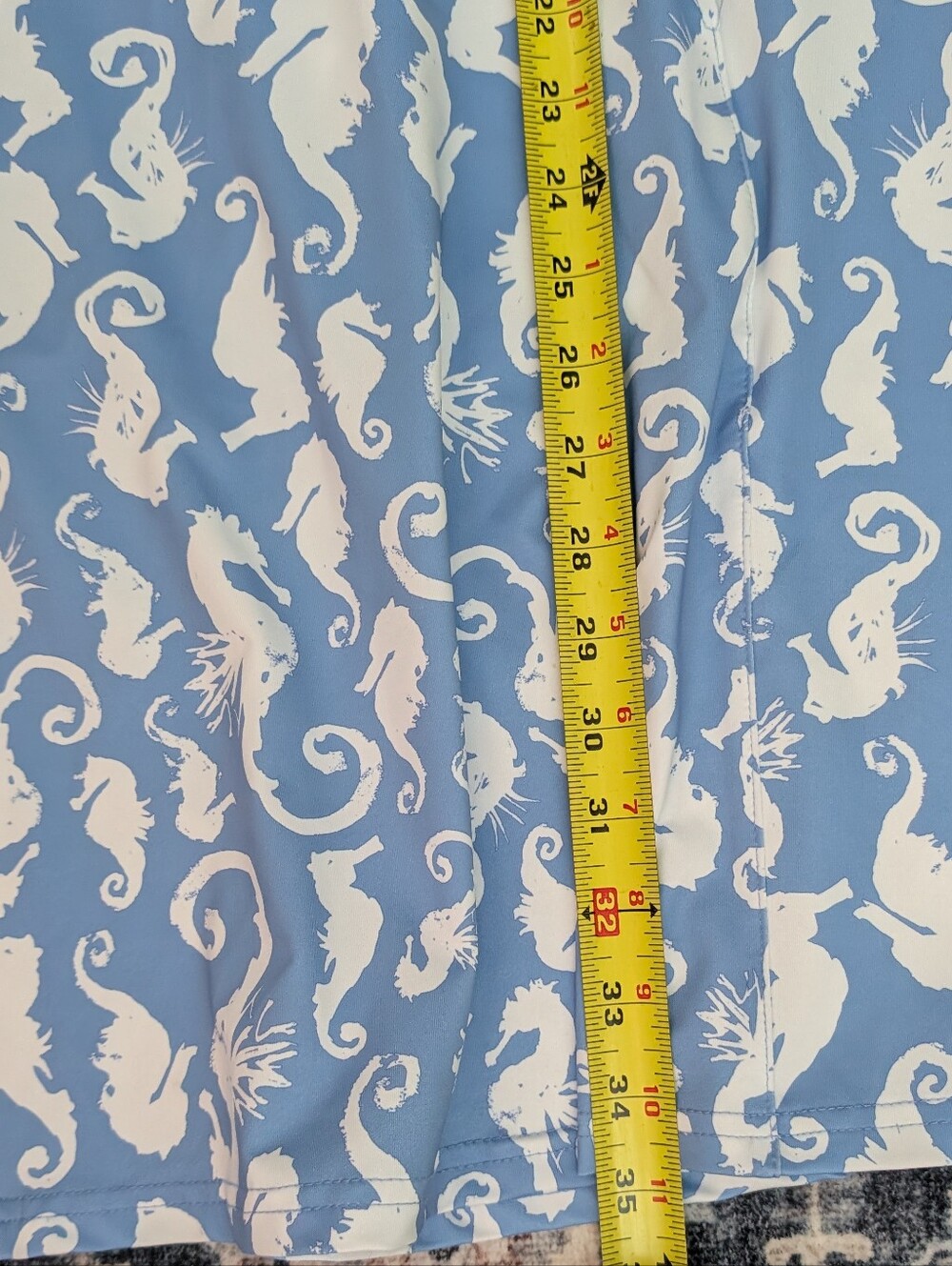 AnaClare Active Light Blue Sleeveless Seahorse Print Dress Small - Picture 10 of 10
